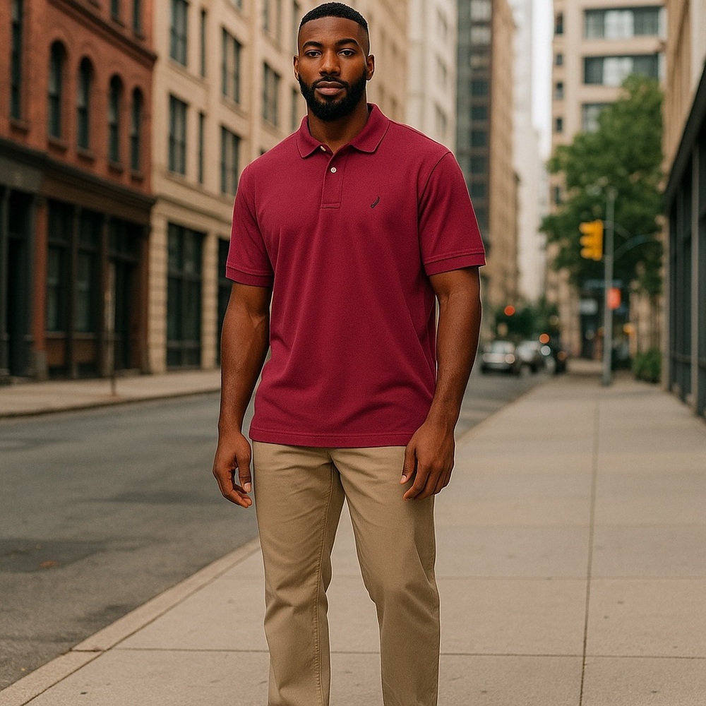 Nautica Men's Burgundy Polo Shirt